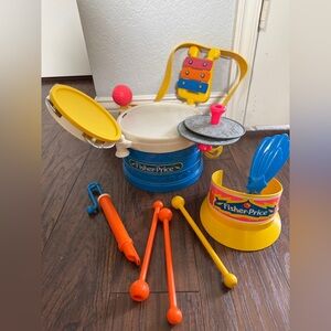 Vintage Fisher-Price Marching Band Drum Music Set